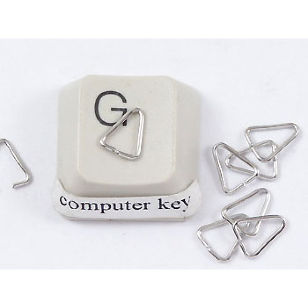 Jump rings, triangle, 6.8x5.4mm, fine, nickel free nickel colour, per 100