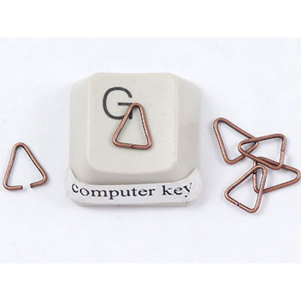 Jump rings, triangle, 6.8x5.4mm, fine, NF ant copper, per 100