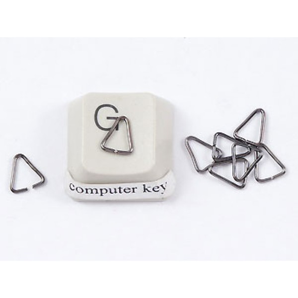 Jump rings, triangle, 6.8x5.4mm, fine, NF gunmetal black, per 100