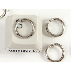 Jump Ring, 10mm x 1.4mm, round, nickel, per 50