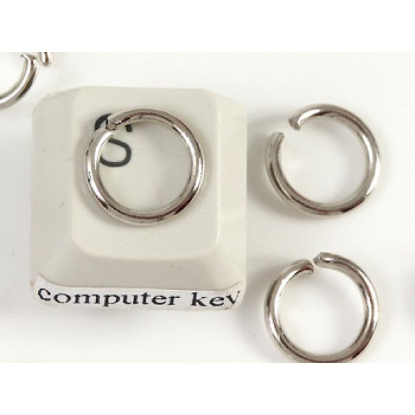 Jump Ring, 10mm x 1.4mm, round, nickel, per 50