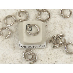 Jump rings, round, 8mm x 1.4mm, thick, nickel plate, per 100 Jump rings, round, 8mm x 1.4mm, thick, nickel plate, per 100