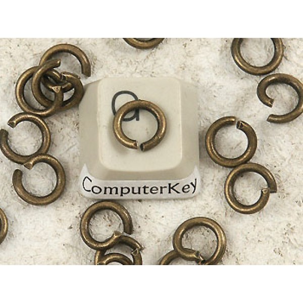 Jump ring, 8mm x 1.4mm, round, NF ant brass, per 100
