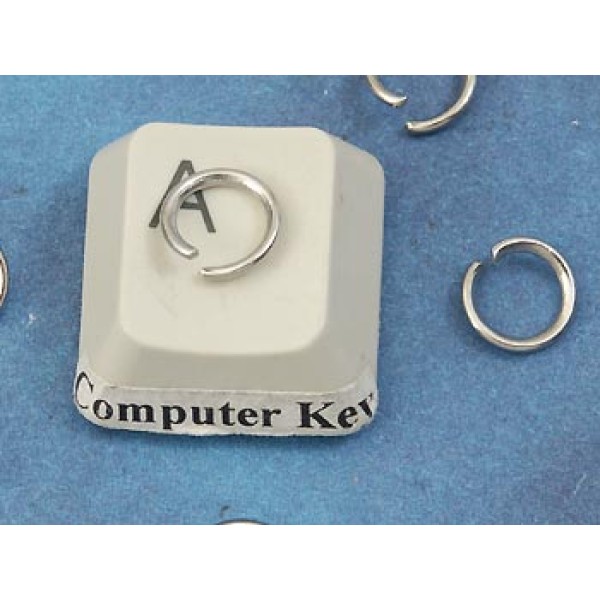Jump rings, round, 7mm OD, 1.0mm wire, 304 stainless steel, per 100