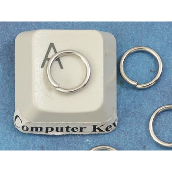 Jump rings, round, 10mm x 1.2mm, stainless steel, per 50