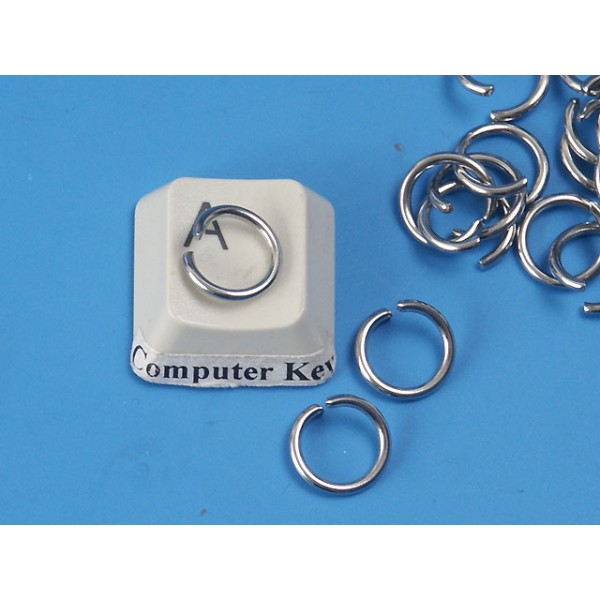 Jump rings, round, 9mm OD, 1.2mm wire, 304 stainless steel, per 50