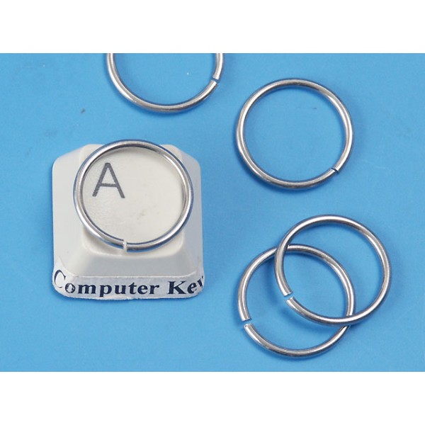 Jump ring, 14mm OD, 1.15mm wire, round, 304 stainless steel, per 50