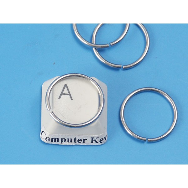 Jump ring, 16mm OD, 1.2mm wire, round, 304 stainless steel, per 50