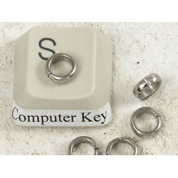 Jump rings, round, 6mm OD, 2.0mm half-round wire, stainless steel, per 50 