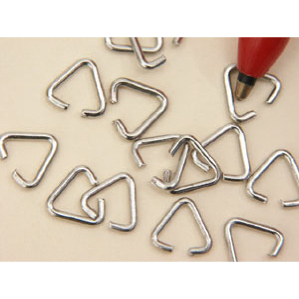 Jump rings, triangle, 7mm, nickel, per 50