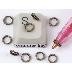 Split Rings, 5mm, ant. brass plate, bag of 100