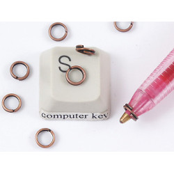 Split Rings, 5mm, ant. copper plate, bag of 100