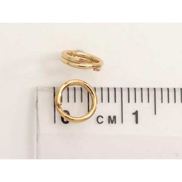 Split Rings, 6mm, gilt, bag of 100