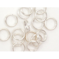 Split Rings, 6mm, NF silver plate, per 100