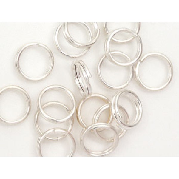 Split Rings, 6mm, NF silver plate, per 100