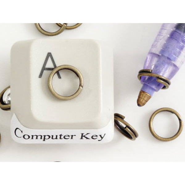 Split Rings, 6mm, antique brass plate, bag of 100