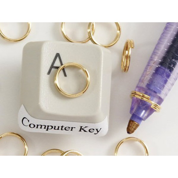 Split Rings, 7mm, gilt, bag of 100