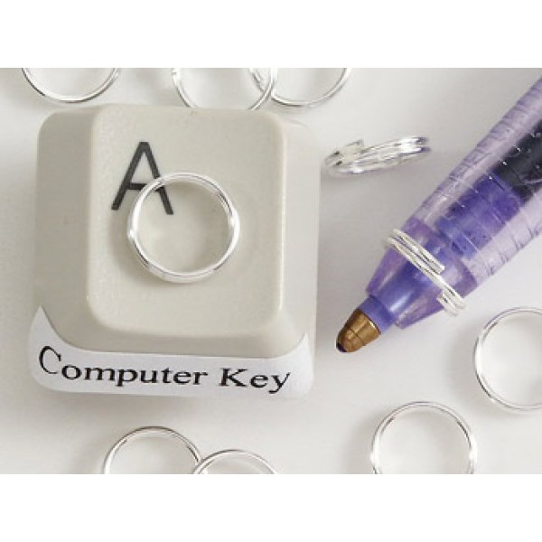 Split Ring, 7mm, silver plate, bag of 100