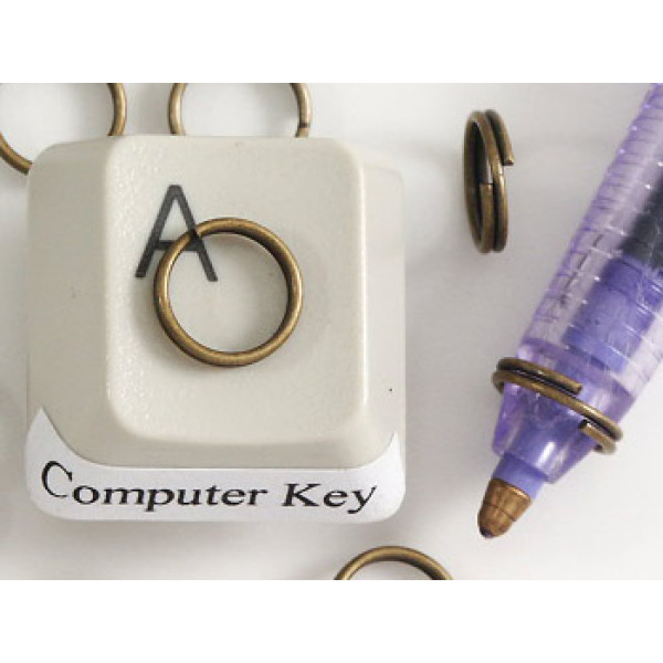 Split Rings, 7mm, NF antiqued brass plate, bag of 100