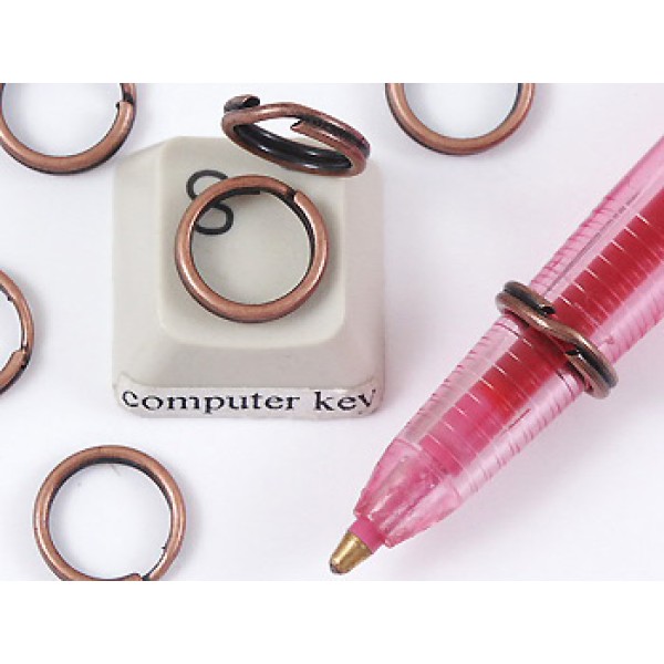 Split Rings, 7mm, antiqued copper plate, bag of 100
