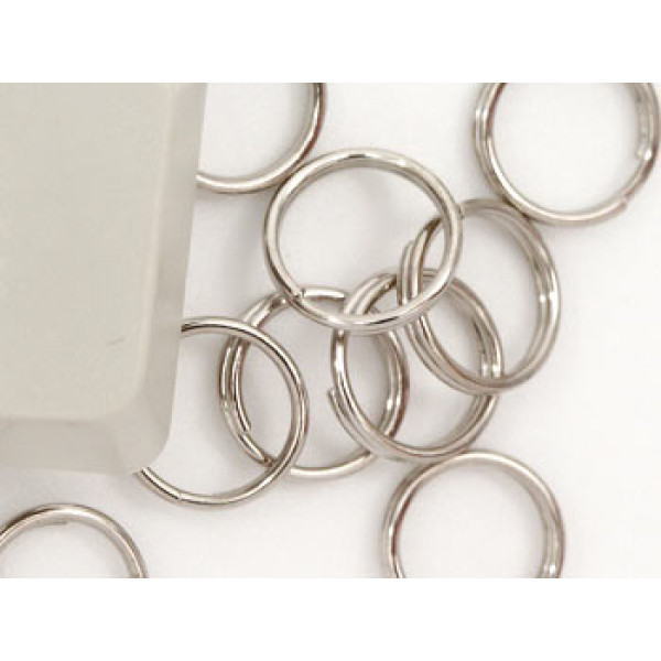 Split Rings, 8mm, nickel plate, per 100