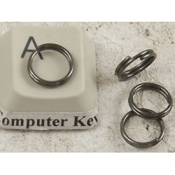 Split Rings, 8mm, black plate, per 100