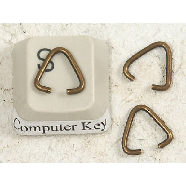 Jump rings, triangle, 10x8mm, antiqued bronze, per 100