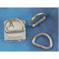 Metal wire-formed D-ring 12.7mm x 7.9mm x 2.5mm Nickel, each