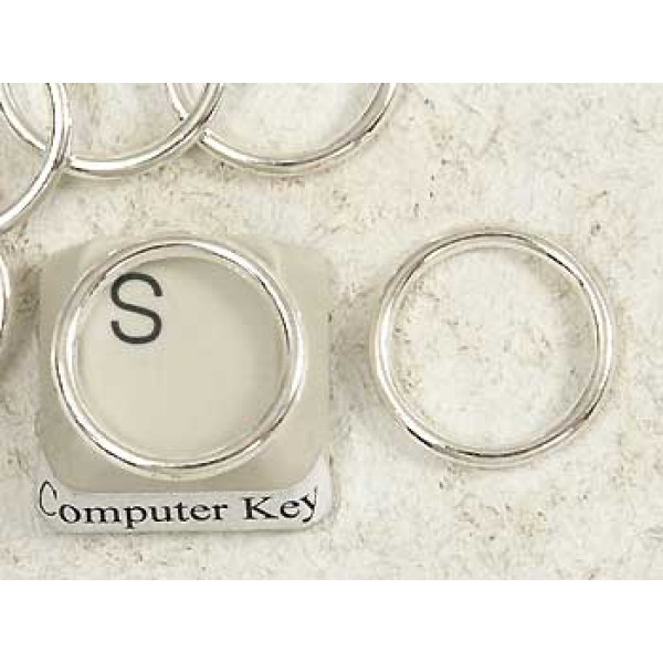 Closed Jump Ring, round, OD 16mm, no join, silver plate, each