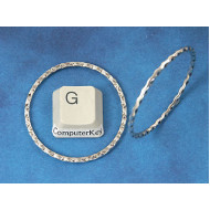 Closed Ring, 37mm, textured antiqued silver, per 20