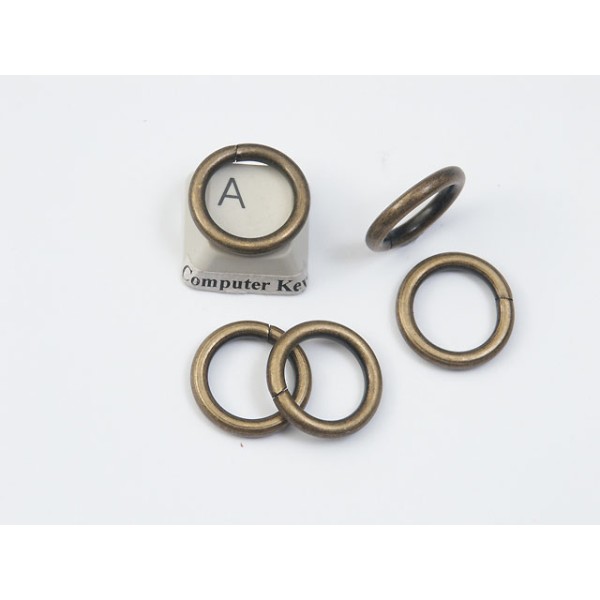 Metal wire-formed O-ring 17mm x 2.5mm Antique Brass, each