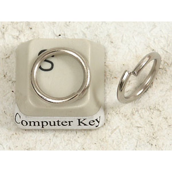 Jump Ring, 12mm x 1.2mm, round, nickel colour, each