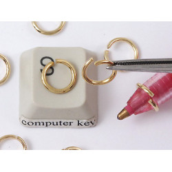 Jump rings, round, 8mm x 1.0mm, golden, per 100