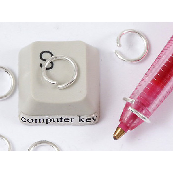 Jump rings, round, 8mm x 1.0mm, NF silver plate, per 100