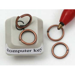 Jump rings, round, 8mm x 1.0mm, antique copper, per 100