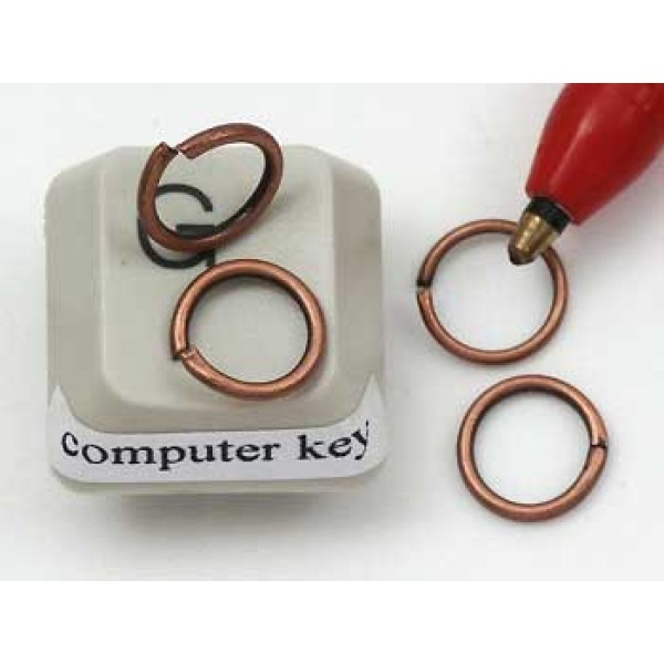 Jump rings, round, 8mm x 1.0mm, antique copper, per 100