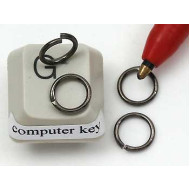 Jump rings, round, 8mm x 1.0mm, NF gunmetal black, per100