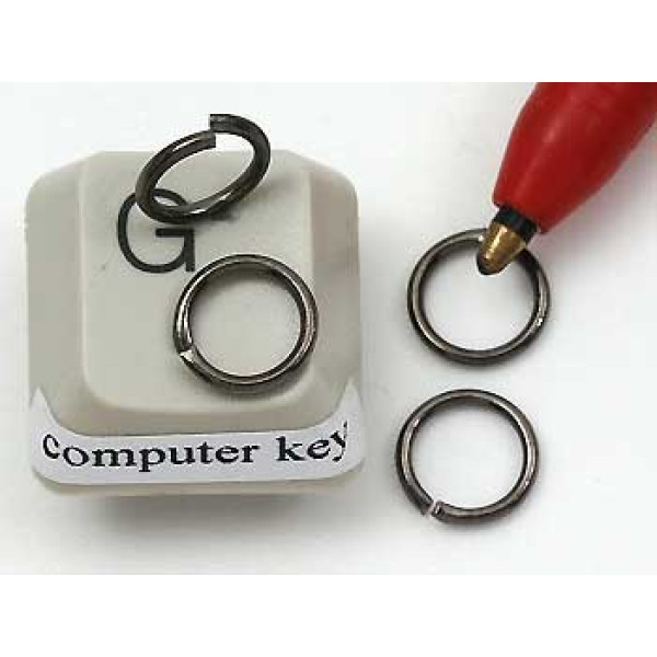 Jump rings, round, 8mm x 1.0mm, NF gunmetal black, per100