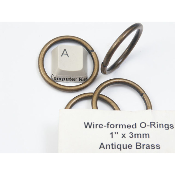 Metal wire-formed O-ring 30mm x 3mm Antique Brass, each