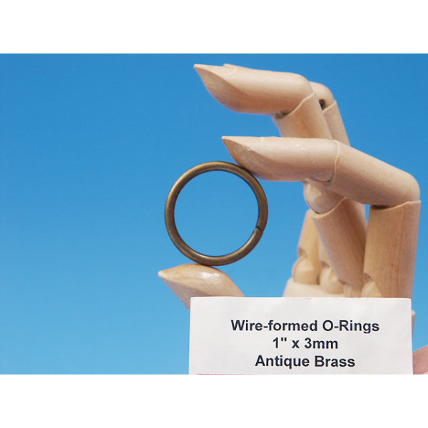 Metal wire-formed O-ring 30mm x 3mm Antique Brass, each