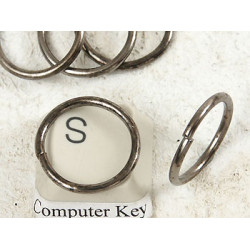 Jump Ring, 16mm x 1.5mm, round, gunmetal black, each