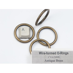 Metal wire-formed O-ring 32mm x 3.5mm Antique Brass, each