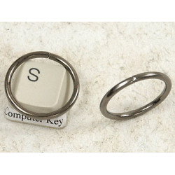 Jump Ring, round, 22mm x 2mm, gunmetal black, each