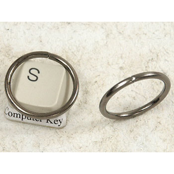 Jump Ring, round, 22mm x 2mm, gunmetal black, each