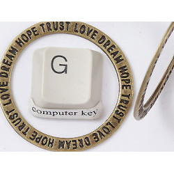 Connector, Stamped Words, 35mm, antiqued brass, each