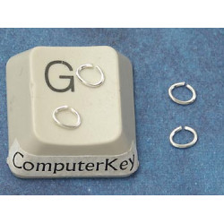 Jump rings, 3x4mm, NF silver plate, fine oval, bag of 100