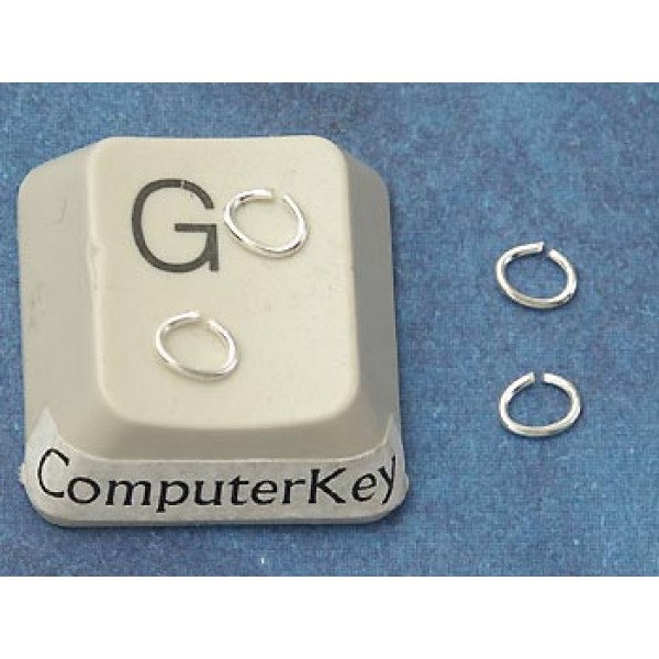 Jump rings, 3x4mm, NF silver plate, fine oval, bag of 100