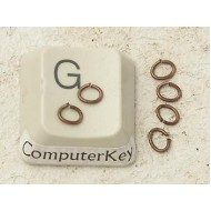 Jump rings, 3x4mm, NF ant. copper, fine oval, bag of 100