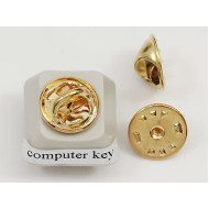 Clutch Back 12mm, gilt plated