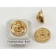 Tie Tack / Club Pin 10mm Pad, with clutch back, set, gilt plated